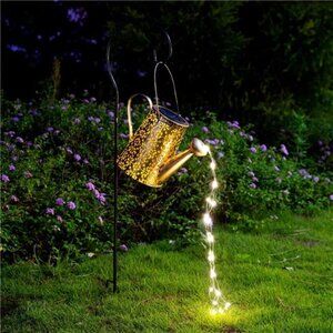 Solar Lights Outdoor Garden Decor,Large Hanging Waterproof WateringCan Landscape